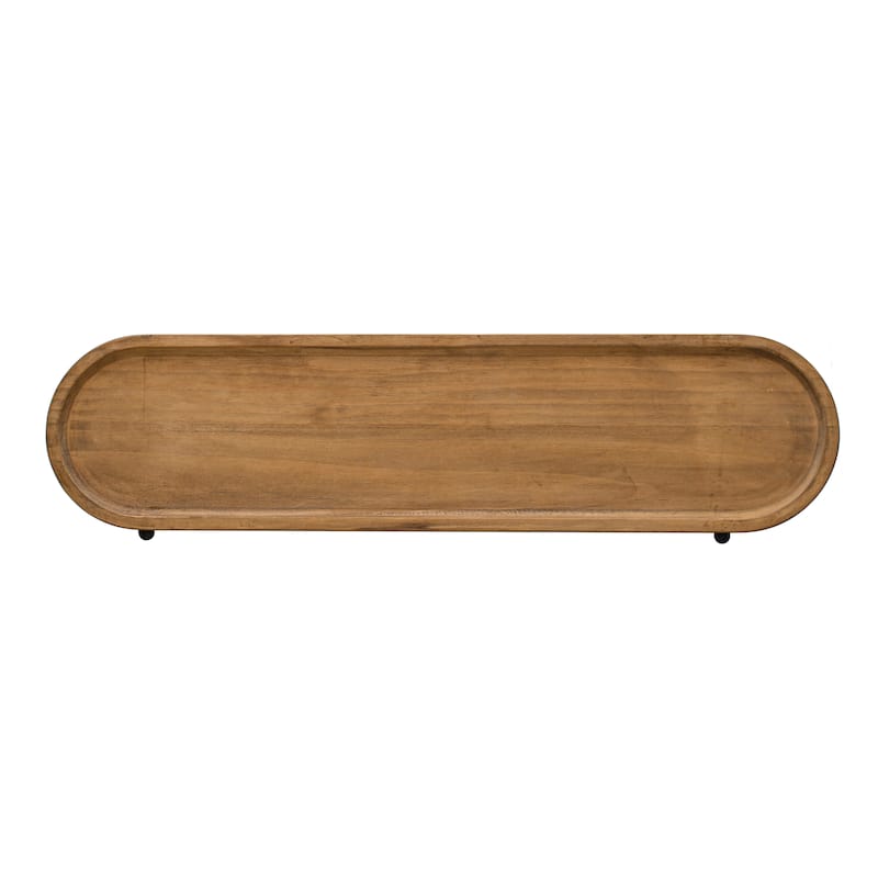 Wood and Metal Wall Shelf - 28.0"L x 7.4"W x 2.1"H - Natural - 28.0"L x 7.4"W x 2.1"H