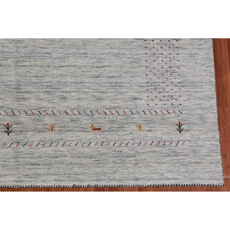 Gabbeh Indian Area Rug Handmade Living Room Wool Carpet - 7'11" x 9'10"