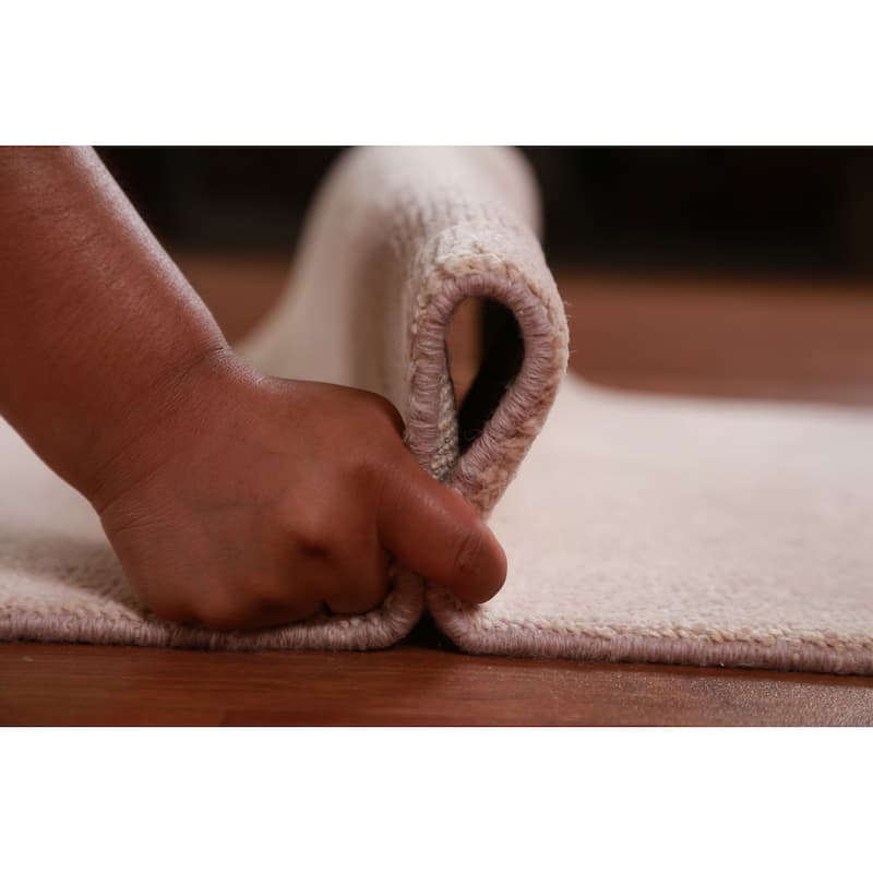 Hand Knotted Oriental 100% Wool Carpet Modern Solid Pink Gabbeh Runner Rug - 8' 3'' X 2' 7''