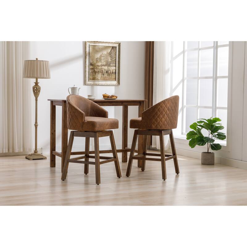 Rotating Bar Chair, Counter Height Bar Chair With Backrest, Rotating Kitchen Stool, Set of 2