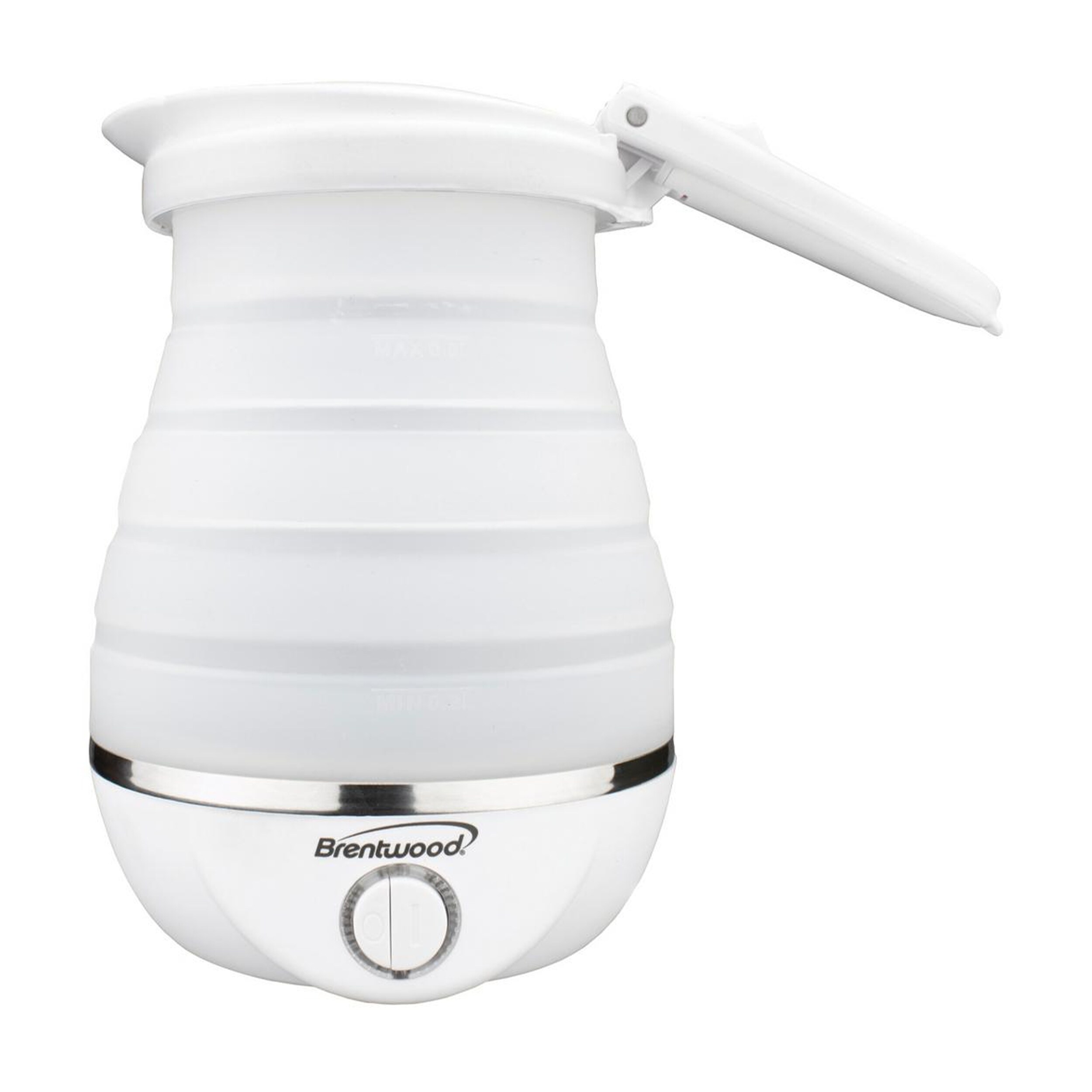 Brentwood Dual Voltage Cup Collapsible Travel Kettle in White