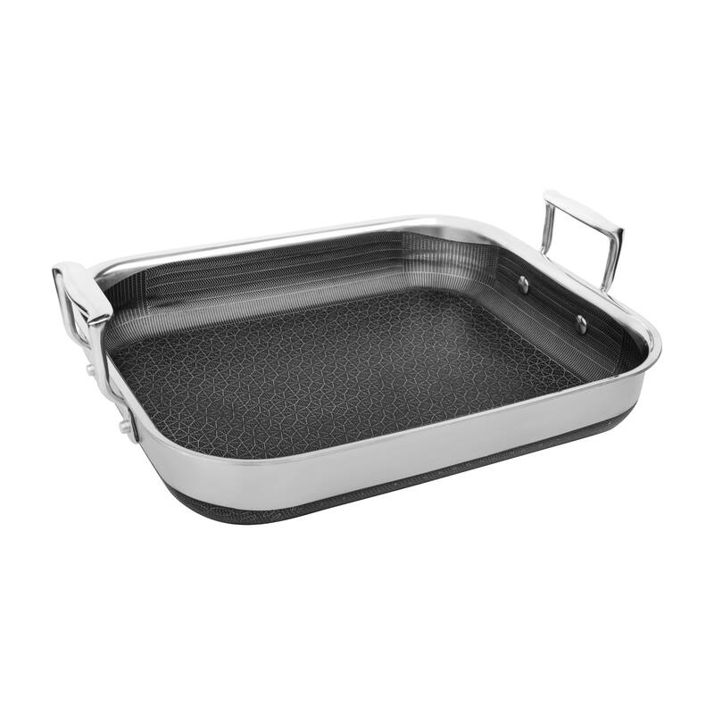 DiamondClad 14-inch Hybrid Nonstick Roasting Pan with Rack - 14 x 12