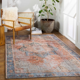 Livabliss Zakariya Vintage Medallion Machine Washable Area Rug