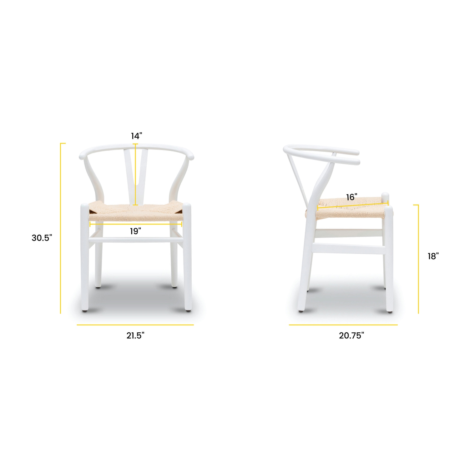 Poly and bark weave chair white deals