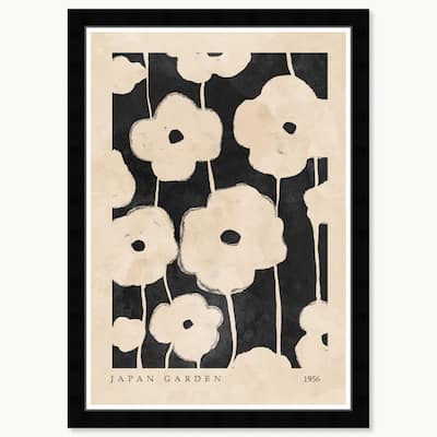 Wynwood Studio Blooming Flora Noir Framed Boho Minimalist Abstract Prints