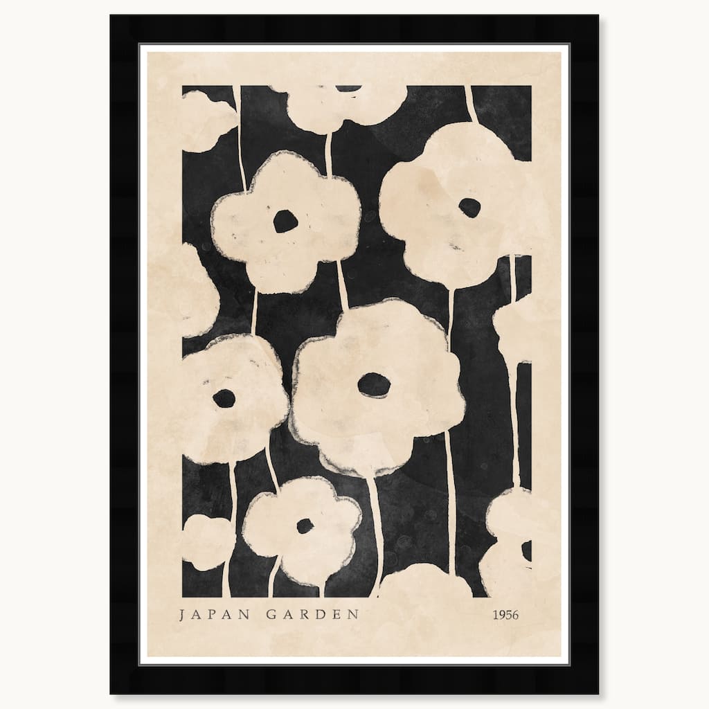 Wynwood Studio Blooming Flora Noir Framed Boho Minimalist Abstract Prints