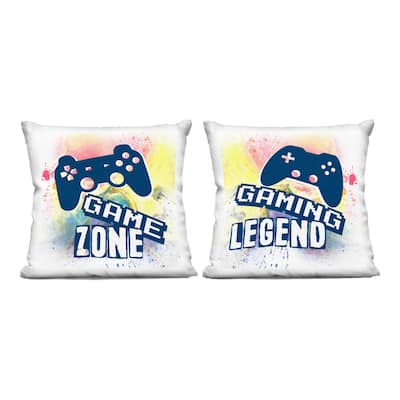 Stupell Retro Splatter Game Phrases Decorative Printed Throw Pillow Design by Marcus Prime (Set of 2)
