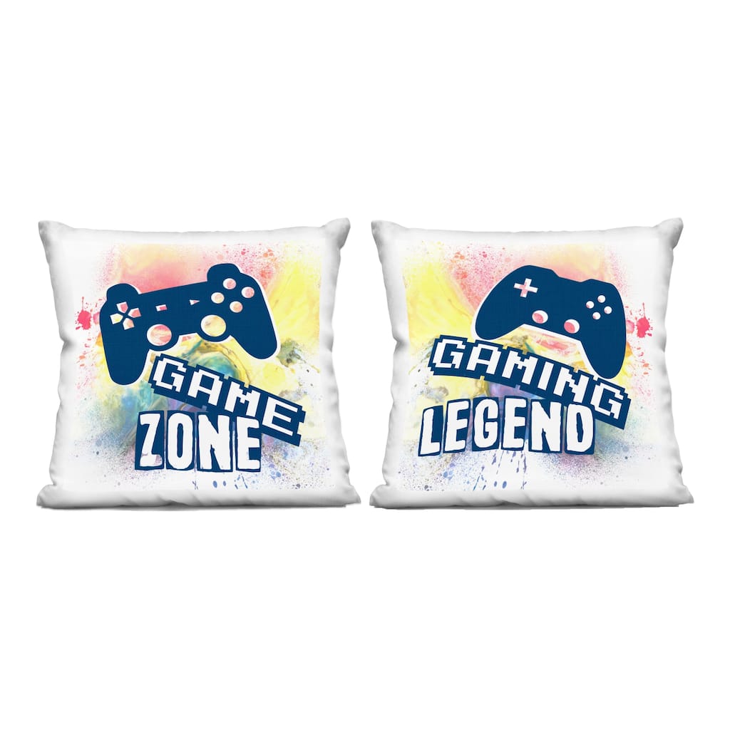 Stupell Retro Splatter Game Phrases Decorative Printed Throw Pillow Design by Marcus Prime (Set of 2)