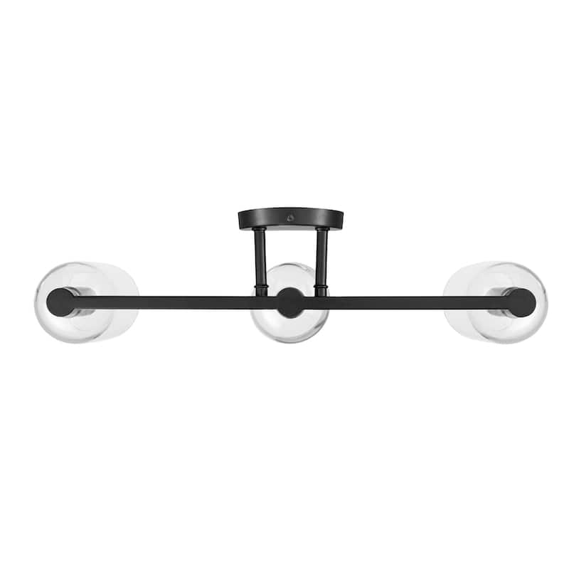 Prominence Home Hansley Matte Black 3-Light Bathroom Vanity with Clear Glass