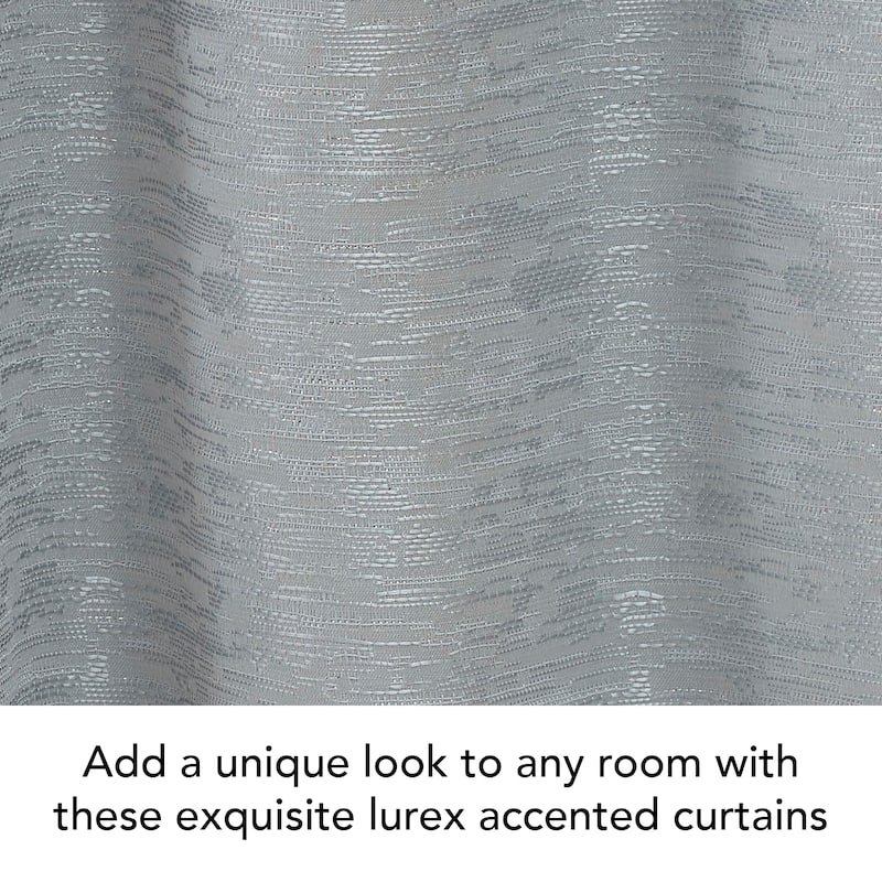 Creative Home Ideas Melinda Lurex Jacquard Back Tab Window Curtain Panel Pair with Tiebacks
