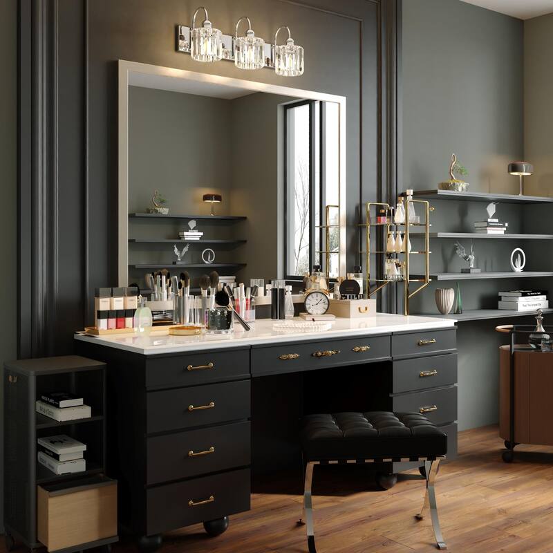 ExBrite Modern Silver Dimmable Bathroom Vanity Light