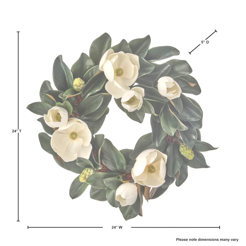 Veranda Magnolia Wreath 24"