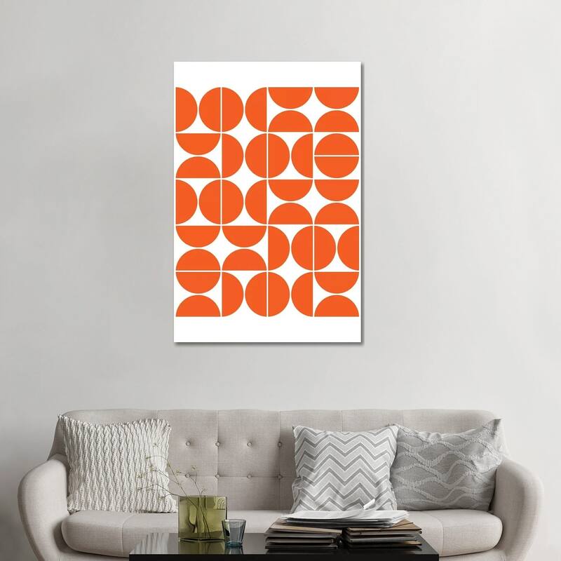 iCanvas "Mid Century Modern Geometric IV Orange" by The Old Art Studio Canvas Print - 48x32x1.5
