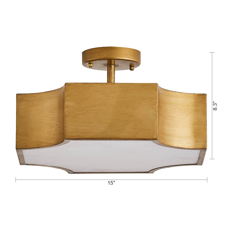 3-Light Modern Gold Semi-Flush Mount Ceiling Light