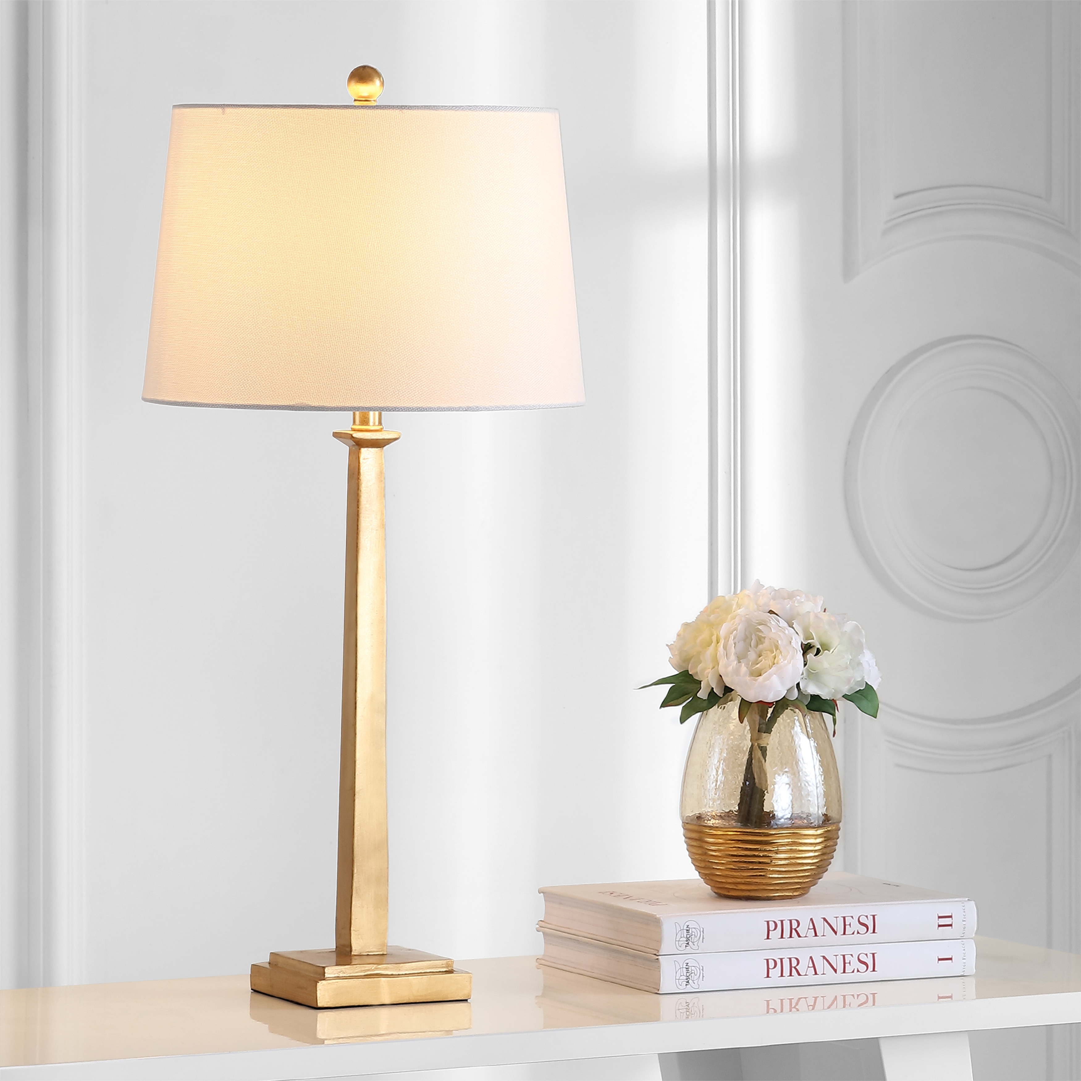 SAFAVIEH Lighting Liesbeth Gold 32-inch Table Lamp (Set of 2) - 15Wx15Dx32H