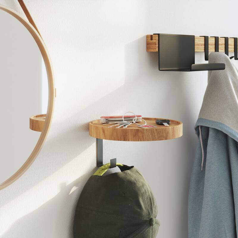 Solid Oak Wood Coat Rack with 1 Hook