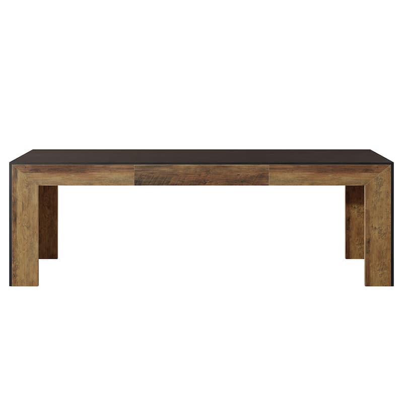 Wood Executive Desk Workstation, 78.7" Computer Desk, Home Office Writing Gaming Table Accent Desk