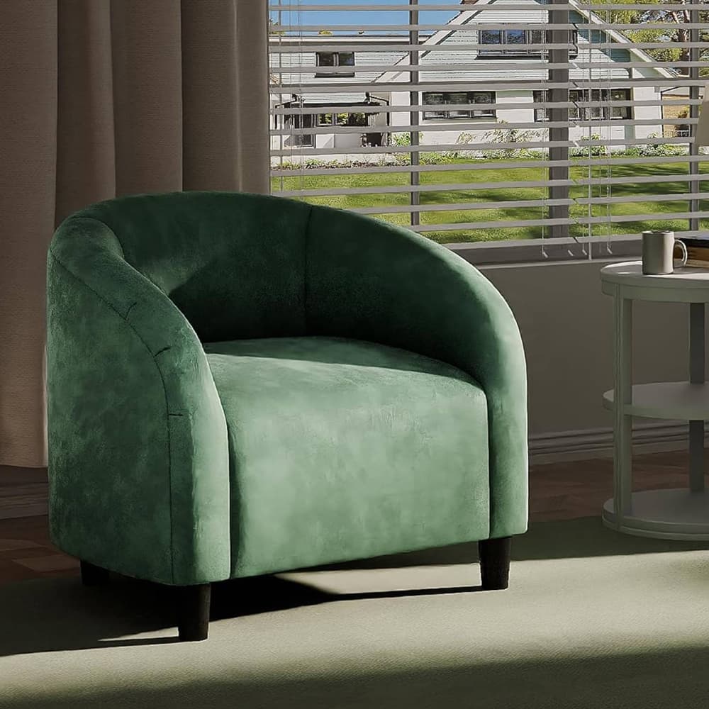 Upholstered Velvet Accent Cozy Armrest Sofa Chair for Living Room Bedroom