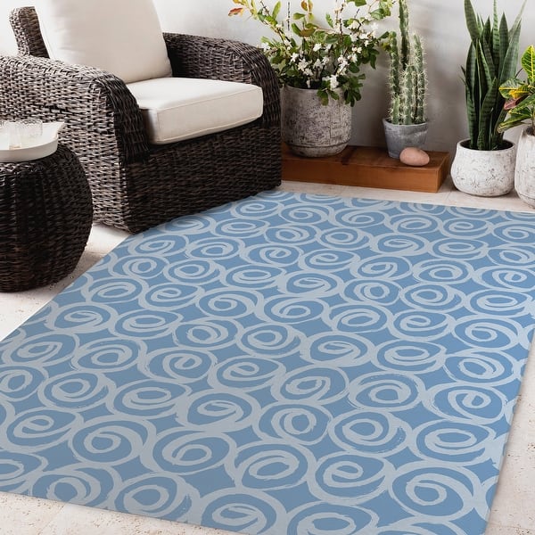 Rose Blue Rug ROSES ABSTRACT BLUE Outdoor Rug By Kavka Designs - Bed Bath & Beyond ...
