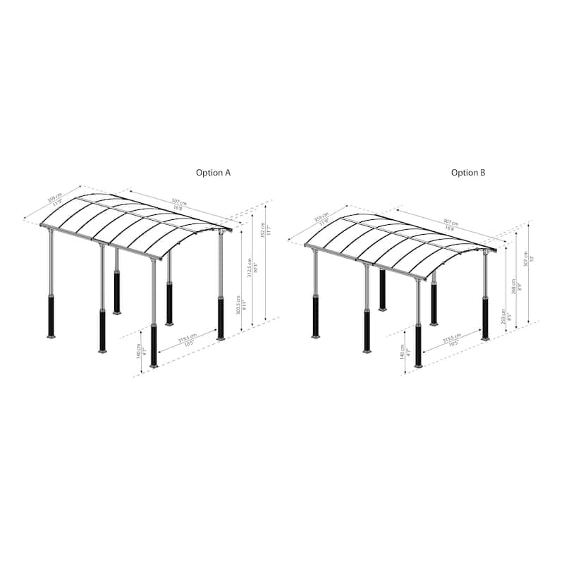Alpine 12 ft. Gray RV Carport and Boat Shelter