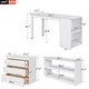 preview thumbnail 7 of 13, Low Study Full Loft Bed with Rolling Portable Desk, White