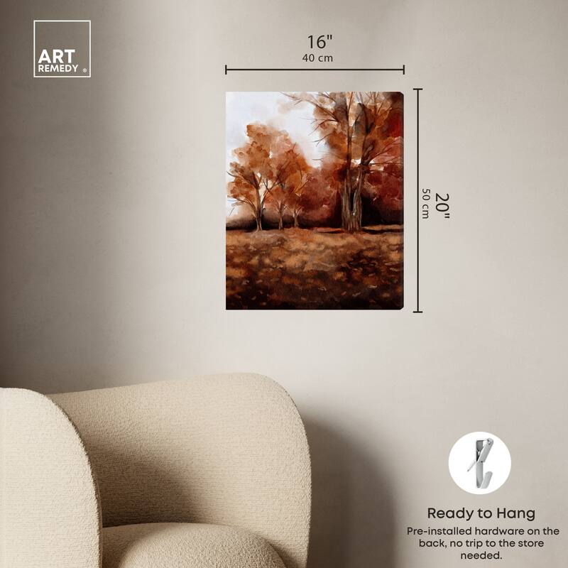 Art Remedy November Landscape Gallery Wrapped Landscape 1 Piece Canvas Wall Art Watercolor Style