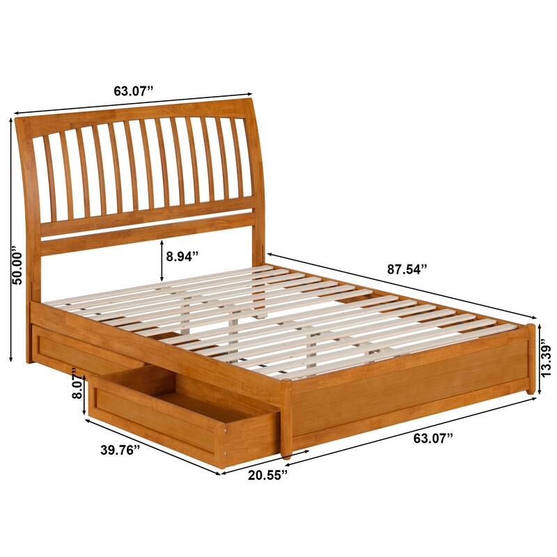 Roslyn Platform Bed with Panel Footboard and Storage Drawers