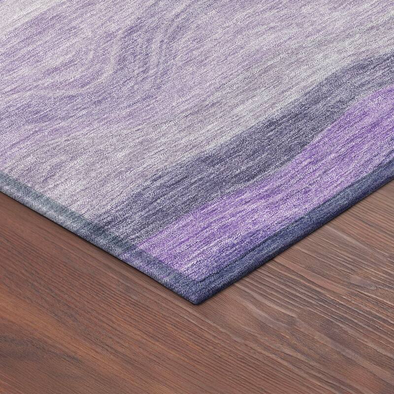 Machine Washable Indoor/ Outdoor Ombre Stripes Chantille Rug