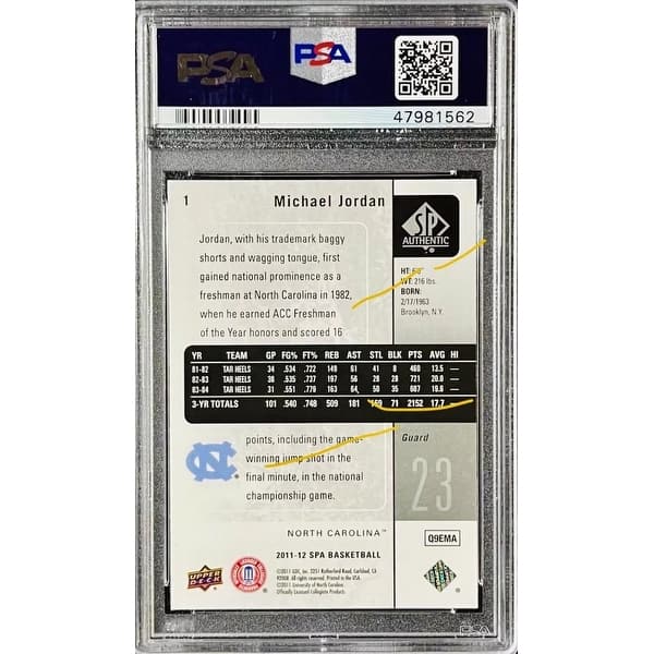 Michael Jordan 2011 Upper Deck SP Authentic Basketball Card #1 Graded PSA  10 - Black - 8'6" x 11'6" - Bed Bath & Beyond - 41803016