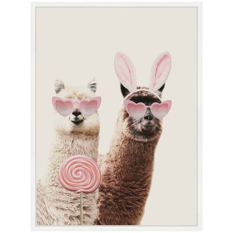 Kate and Laurel Sylvie Animals On Vacation Framed Canvas by July Art Prints