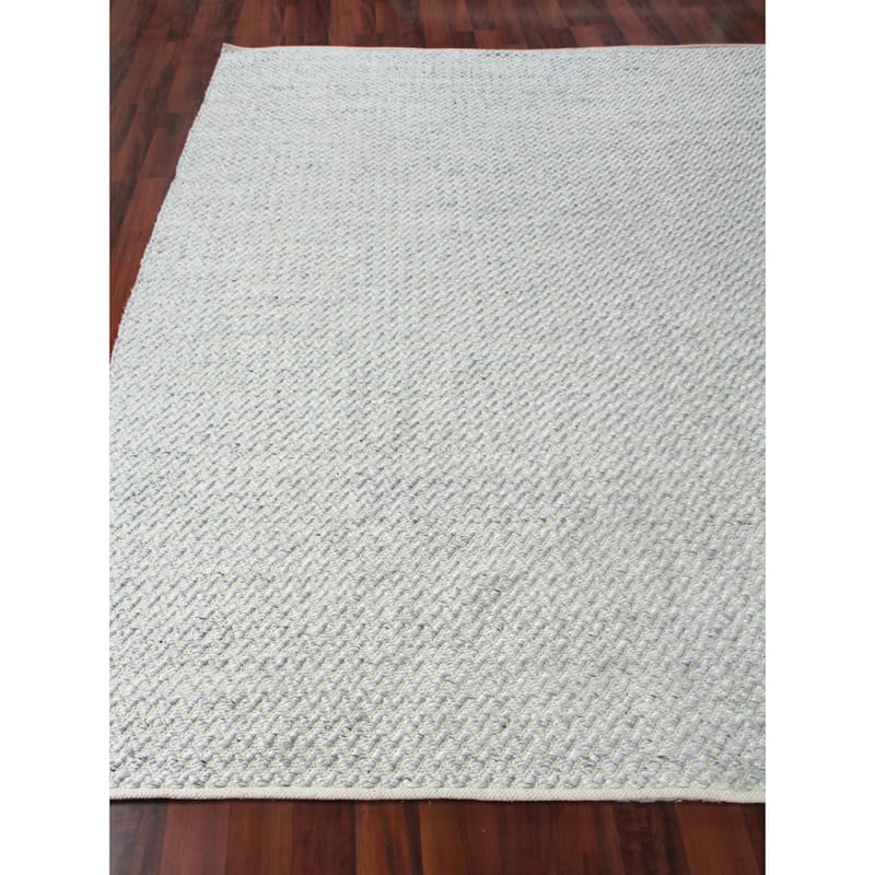 EXQUISITE RUGS Rialto Handwoven Polyester/Cotton Light Grey Area Rug.
