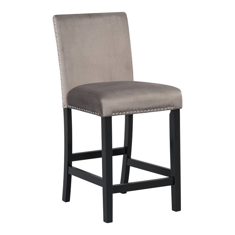5-piece Counter Height Dining Table Set with 4 Velvet Upholstered Dining Chairs Faux Marble Desktop Square Dining Table