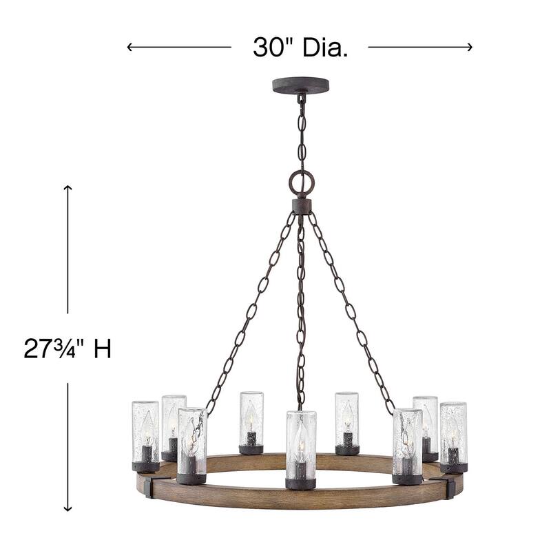 Hinkley Lighting Sawyer 12v 31.5w 9 Light 30" Wide Open Air LED