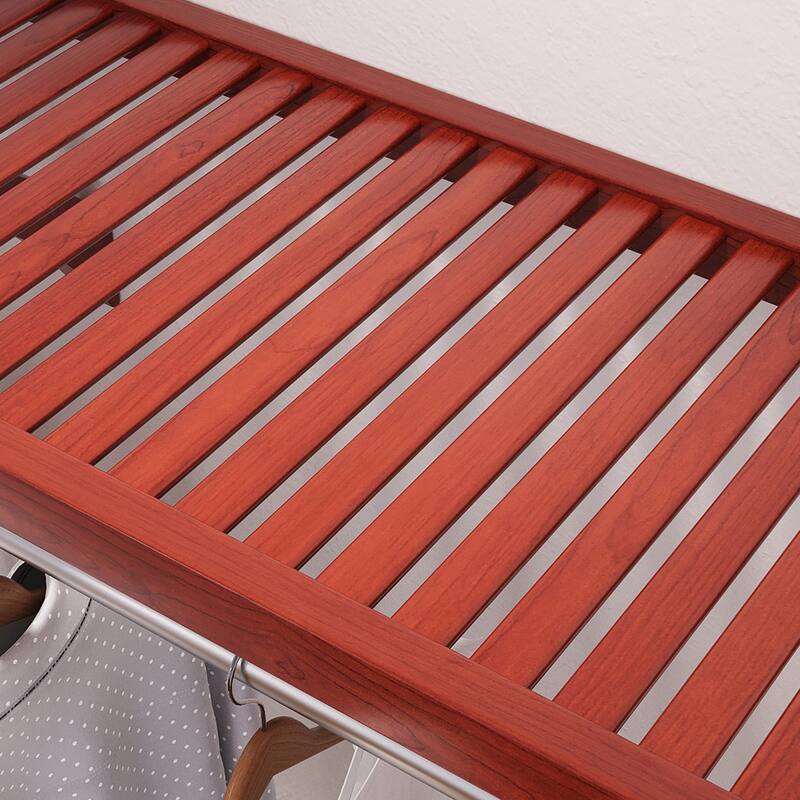 John Louis Home 12in. Deep Solid Wood 6-Drawers/Raised Panel Doors Simplicity Organizer Red Mahogany