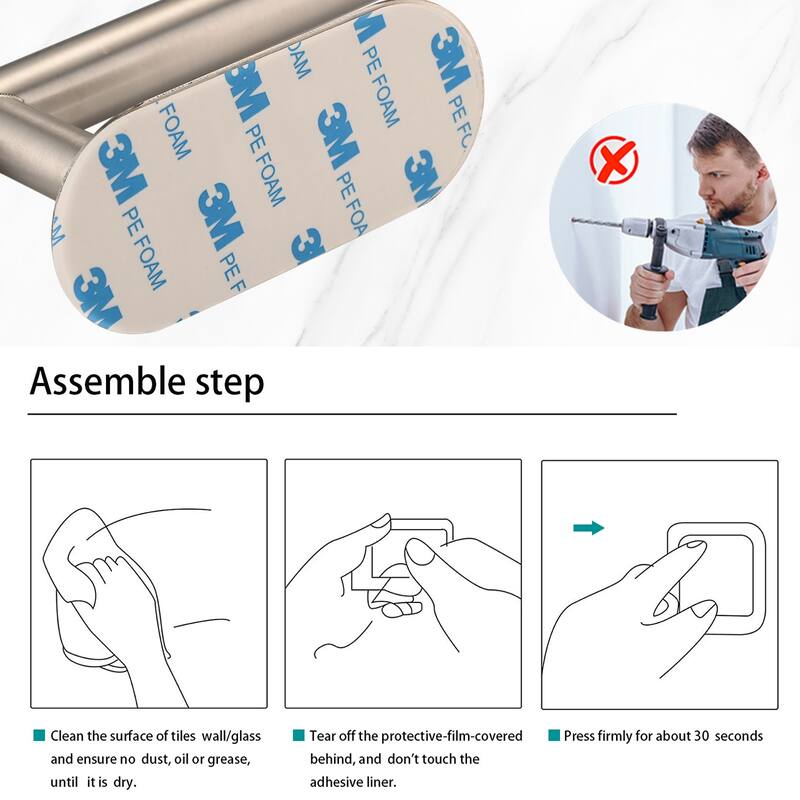 Dornberg Self Adhesive Bathroom Toilet Paper Holder Stand no Drilling