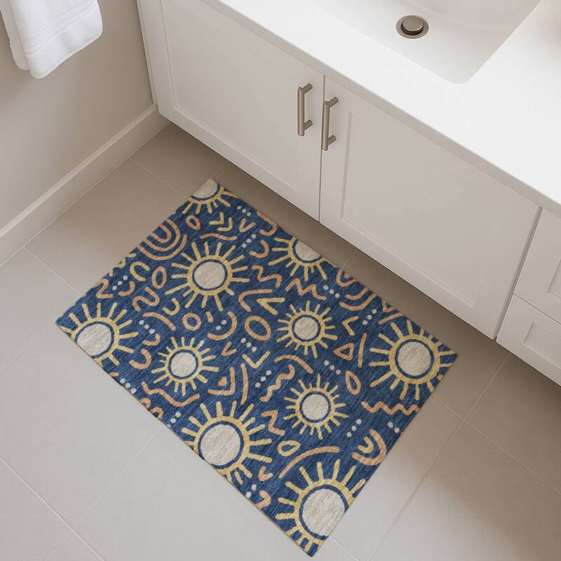 Machine Washable Indoor/ Outdoor Modern Sol Chantille Rug