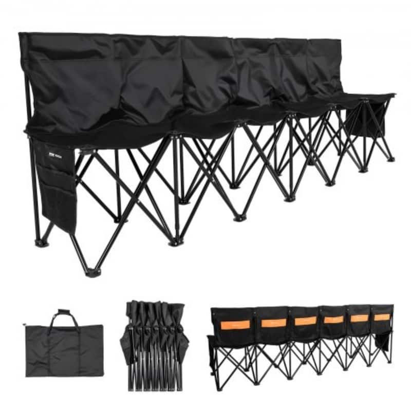 Foldable Team Bench with 600D Oxford Fabric Sturdy Iron Frame for Sports and Outdoor Use