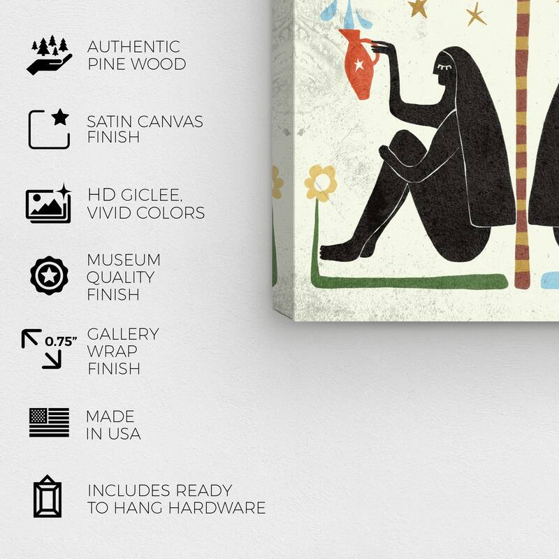 Wynwood Studio Canvas People and Portraits Rain Giving Receiving Green and Modern & Contemporary Wall Art Canvas Print