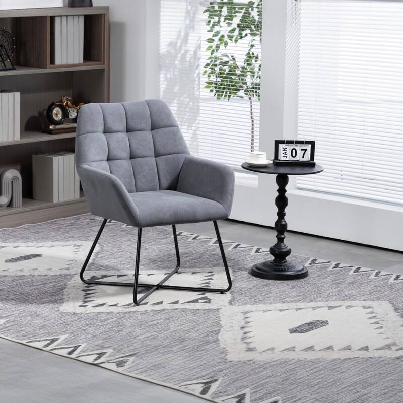 Upholstered Office/Home Chair with Metal Legs