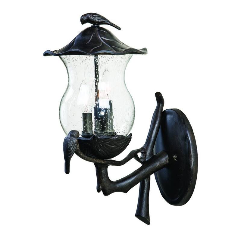Black Aluminum Outdoor Wall Light with Clear Glass 3 Light Hardwired - 13.25” x 10” x 20” (D x W x H) - Black
