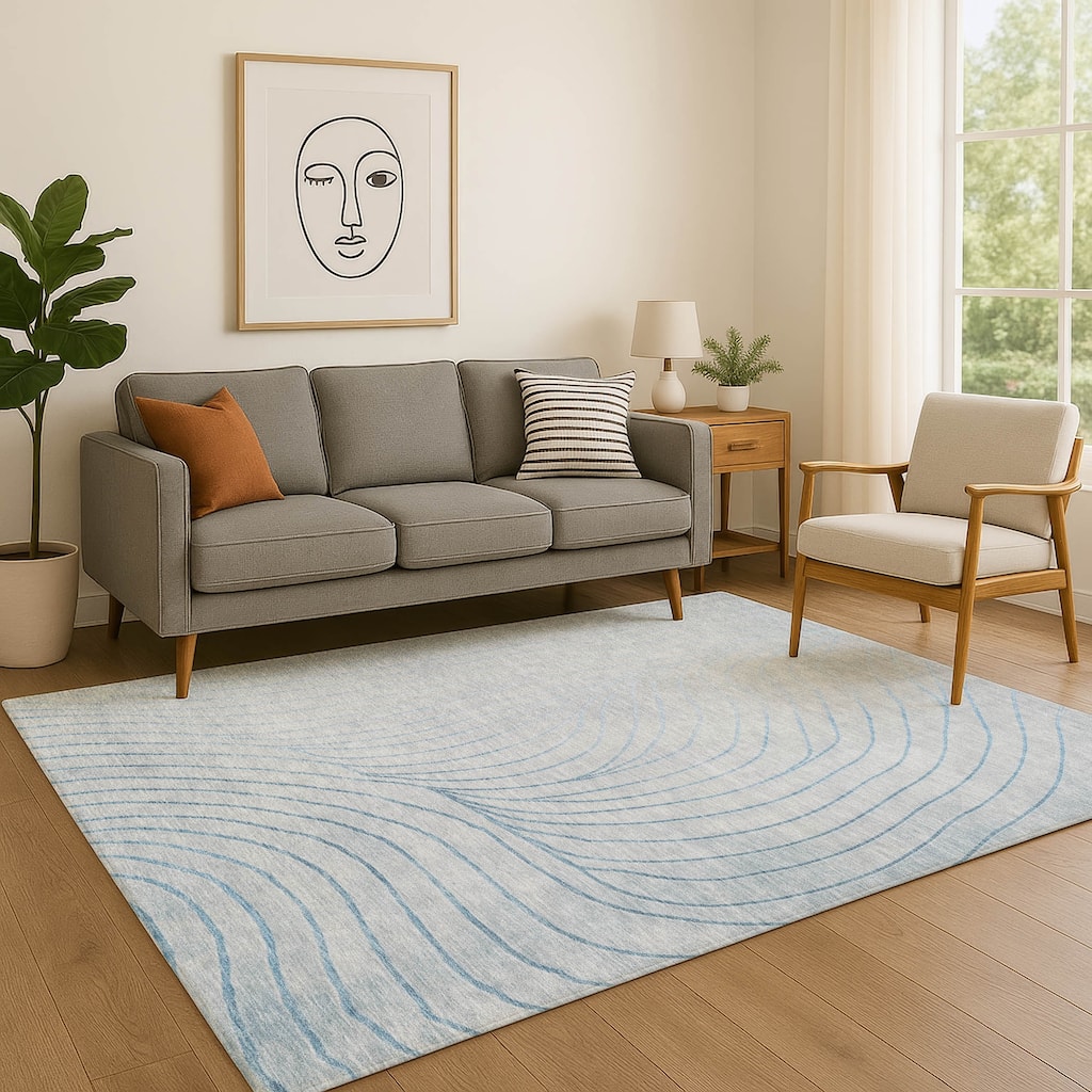 Premium Washable Super Soft Modern Wave Mayfield Rug
