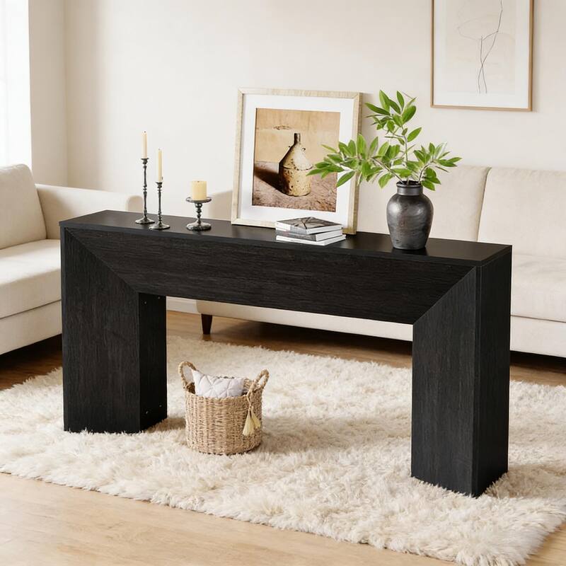 Sleek Side Table, Wooden Sofa Table, Modern Style Console Table