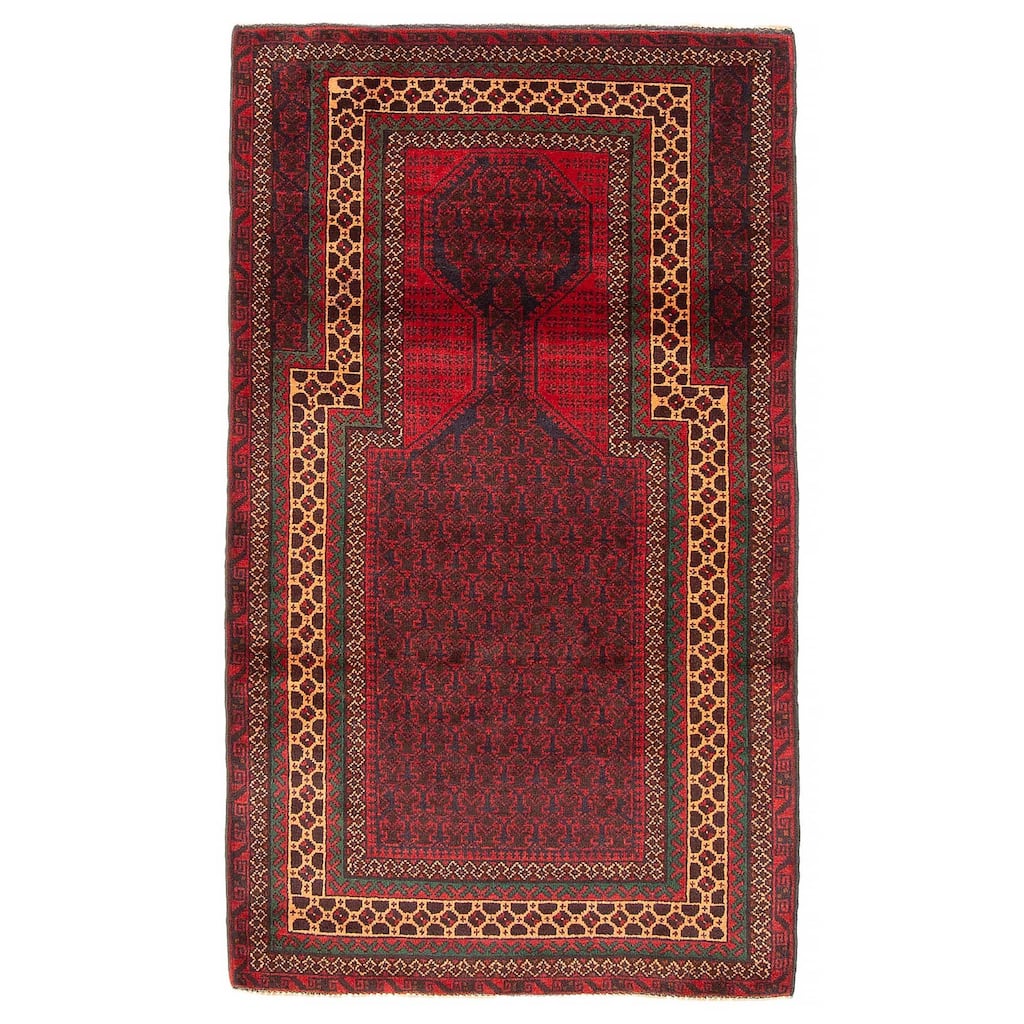 Teimani Red Rug 2'9" x 4'10" - 2'9 x 4'10
