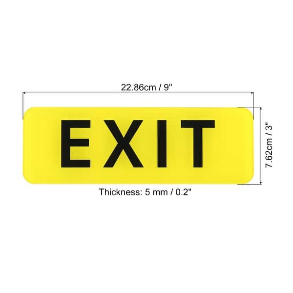 EXIT Sign, Acrylic Self Adhesive Door Stickers Wall Mounting Sign for