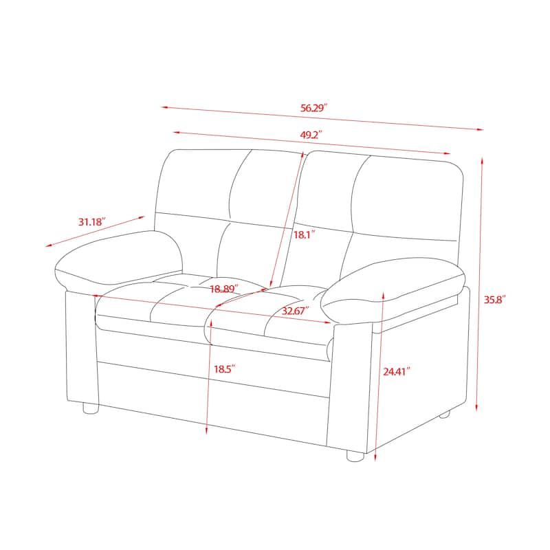 56'' Upholstered Loveseat