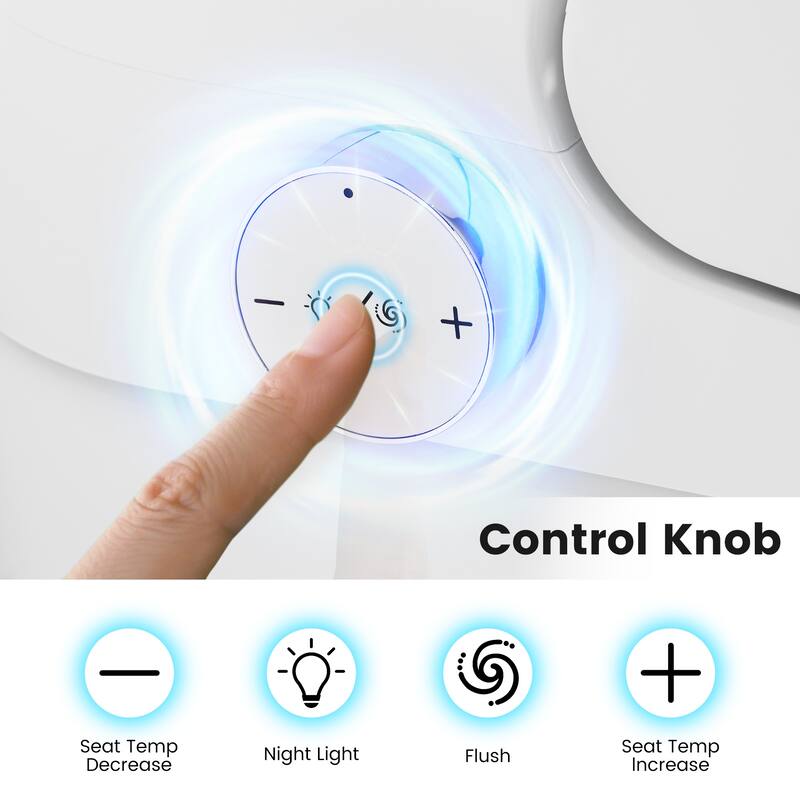 Smart Toilet with Seat Heating, Auto Open/Close, Night Light, Foot-Sensor Flush, Power-Outage Flush