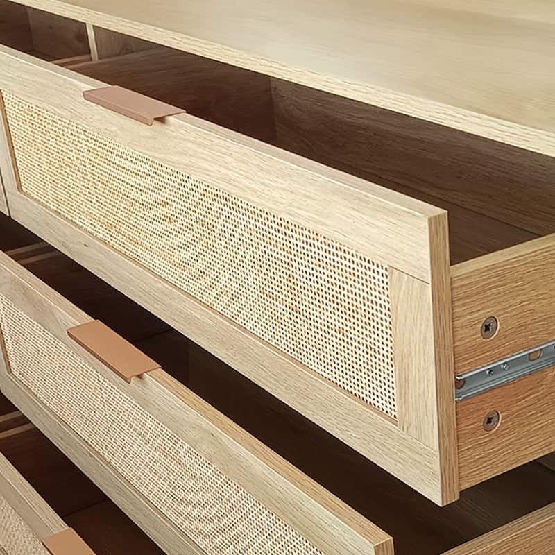 6-Drawers Rattan Storage Cabinet