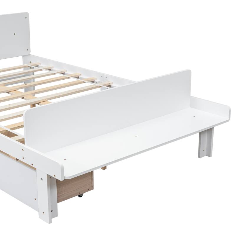 Full Bed with Footboard Bench,2 drawers