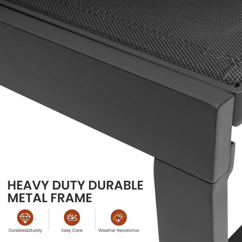 Outdoor All-Weather Patio Chaise Lounge Chairs Sun Lounger with Adjustable Backrest