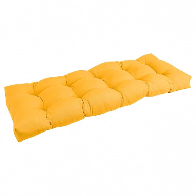 Solid Twill Tufted Indoor Bench Cushion (Multiple widths from 42 to 60 inch) - 51" wide - Sunset